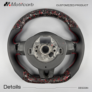 Volante de Fibra de Carbono Forjado Rojo Personalizado con Pantalla LED de RPM para Volkswagen Golf GTI R MK6 Jetta GLI 2010-2014 - Product Image 5