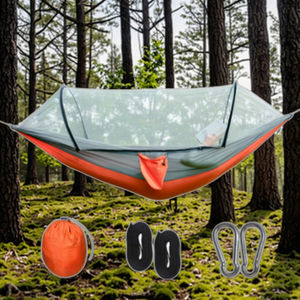 Hamac de camping portable en nylon double avec moustiquaire facile à suspendre pour une utilisation en extérieur - Product Image 1