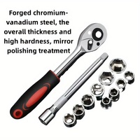Jeu de 12 outils de réparation automobile en acier au carbone CR-V durable, avec clé à cliquet rapide 3/8 et douilles, personnalisable OEM