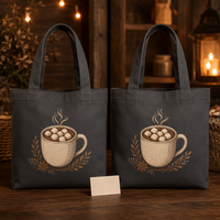 Sac en tissu compostable personnalisé pour centre commercial, motif élan de Noël, en toile, prêt à l'emploi et sur mesure, collection chaîne populaire
