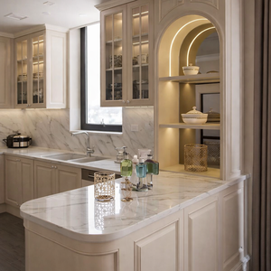 Armoires haut de gamme en bois massif, fabrication sur mesure, finition laquée, système modulaire à fermeture douce pour villa européenne de luxe - Product Image 4