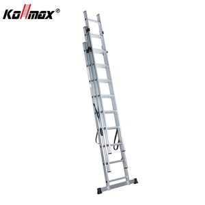 21 feet a-frame stepladder nhôm gấp thang <span class=keywords><strong>3</strong></span> phần ba 10m mở rộng bền thang với chân chống trượt Bạc - Product Image 4