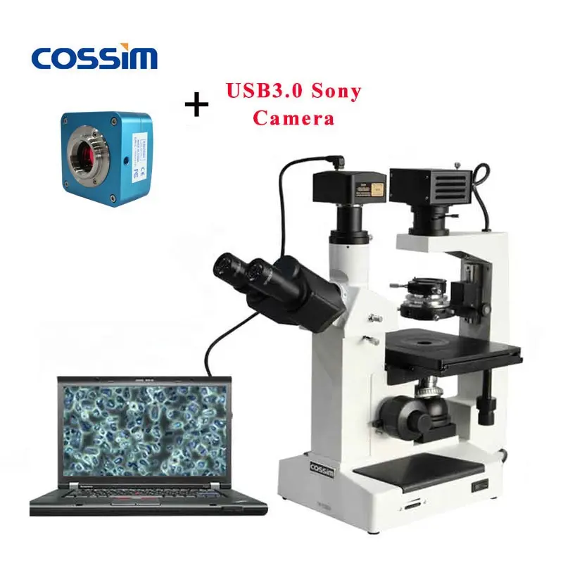 Optische Microscoop USB3.0 Digitale Trinoculaire Omgekeerde Biologische Microscoop Met Camera Voor Lab Onderwijs