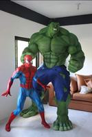 Grande sculpture en résine et fibre de verre du personnage classique d'anime Hulk, super-héros Marvel