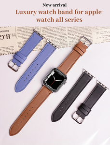 Correa de Reloj de Cuero Genuino Nappa para <span class=keywords><strong>Hombre</strong></span> y Mujer, Accesorios para Relojes al por Mayor para <span class=keywords><strong>Apple</strong></span> iWatch <span class=keywords><strong>Series</strong></span> <span class=keywords><strong>7</strong></span> 6 5 4 3 2 1 - Product Image 2
