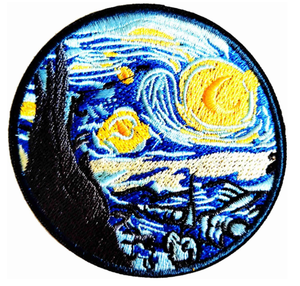 Customizable <strong>Van</strong> <strong>Gogh</strong> Starry Night Sky Embroidery Patch Suitable for Clothing Jeans Jackets Backpacks Hoodies-decal Dresses - Product Image 1