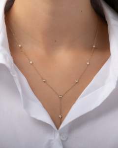 Collier Lariat Plaqué <span class=keywords><strong>Or</strong></span> avec Zirconiums Cubiques, Longue Chaîne Sexy pour Femmes, Forme Y, Bijou en Chaîne avec Zirconiums Cubiques Sertis, Collection Été 2026 - Product Image 5