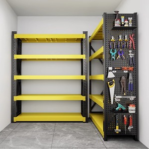 Pegboard Wall Storage Rack Metal Tool Hanging <b>Board</b> Industrial Style Rectangle Shape Wall <b>Mounted</b> Type HJDDB - Product Image 2