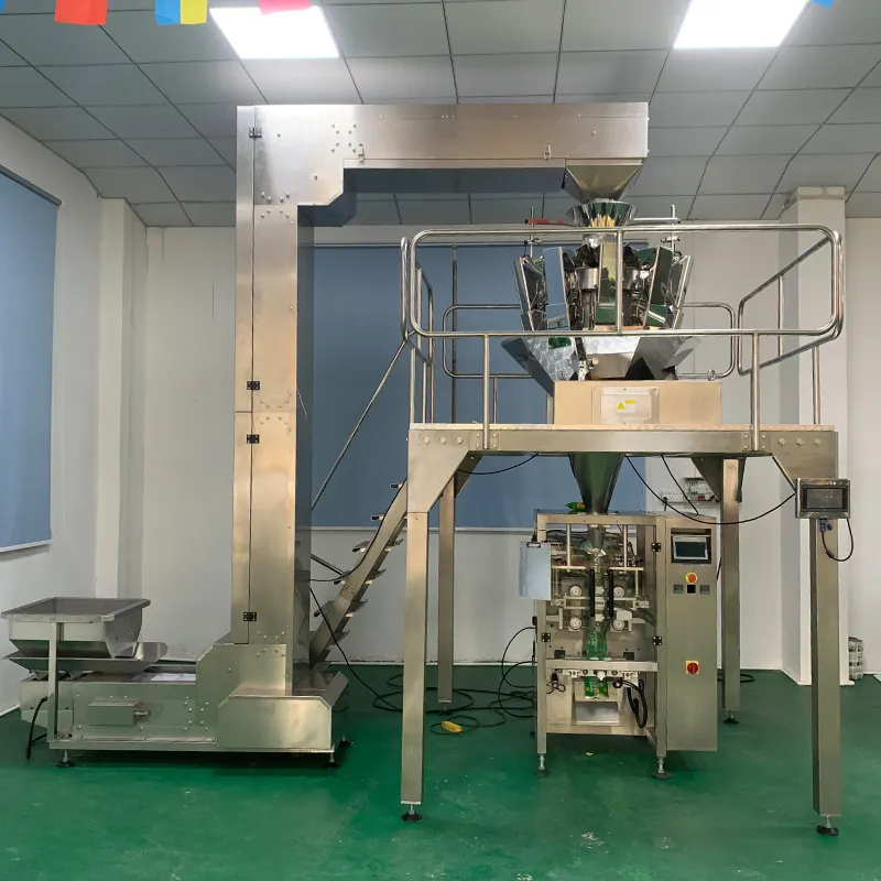 Hot sale puffed food potato chips banana chips packing machine full auto production line with high quality