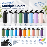Bouteille isotherme sous vide en acier inoxydable 1L (32oz) anti-fuite, double paroi, isolation thermique 12-24 heures, sans BPA, compatible eau bouillante
