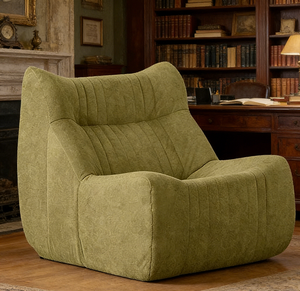 Nuevo Sofá Individual Fácil de Limpiar, Tapicería de Pana, Diseño de Costuras Verticales, Silla Decorativa para Apartamento o Estudio - Product Image 1