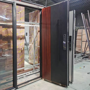 Portes <span class=keywords><strong>d</strong></span>'entrée en aluminium au design moderne personnalisé, portes latérales sécurisées, porte <span class=keywords><strong>d</strong></span>'entrée en métal, porte blindée pour villa et <span class=keywords><strong>appartement</strong></span> - Product Image 6