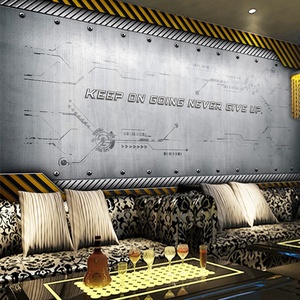 Carta da parati industriale retrò personalizzata 3D <span class=keywords><strong>adesivo</strong></span> da parete botanico impermeabile per la decorazione della parete della <span class=keywords><strong>palestra</strong></span> - Product Image 3