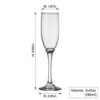 Flûtes à champagne élégantes en cristal sans plomb de 190 ml, verres à vin mousseux hauts pour la restauration de mariages de luxe et les bars à domicile