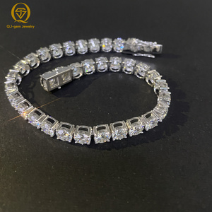 Elegant Jewelry 10K White Gold Tennis Chain Bracelet IGI Certified Lab Grown Diamond Custom Size/Inner <b>Engraving</b> for Daily Wear - Product Image 1