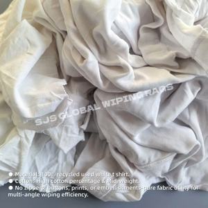 <b>Industrial</b> Grade White T-Shirt Rags Made 100 Cotton for Machinery <b>Wiping</b> White Cotton Painters Rags 10 kg - Product Image 4