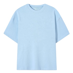T-shirts surdimensionnés OEM personnalisés pour hommes, lourd Gsm 100% coton, t-shirts avec broderie sur les épaules tombantes, t-shirts fabriqués en usine - Product Image 3
