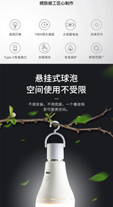 Wholesale USB Rechargeable LED <b>Bulb</b> Outdoor Stall Camping Fishing Portable Emergency Power Failure Light - Product Image 2