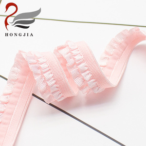 Vente en gros de ruban élastique en dentelle à double couche de 12 mm, ruban de couture en nylon, ruban de lingerie, bande élastique pour soutien-gorge - Product Image 6