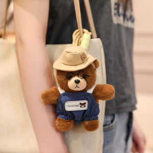 تخفيضات كبيرة على أزياء الدب ترتدي قبعة وملابس سلسلة مفاتيح لعبة قطيفة - Product Image 4