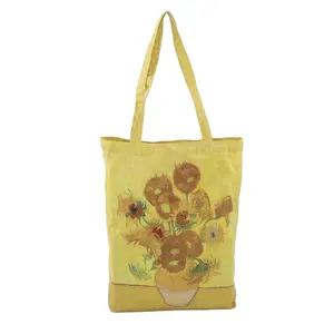 Wiederverwendbare Sonnenblumen VAN GOGH Leinwand Tote Tasche