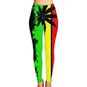 Jamaica Rasta Yoga deportes impreso Leggings Mujer