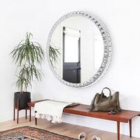 Nouveau design Miroir mural de luxe rond en cristal pour salle de bain de haute qualité