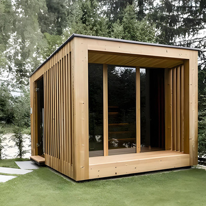 Sauna extérieur de luxe <span class=keywords><strong>pour</strong></span> 4 <span class=keywords><strong>personnes</strong></span> en épicéa, design en cube, vestiaire, chauffage à vapeur, villa spa - Product Image 6