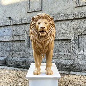 Sculpture de lion réaliste et détaillée en fibre de verre et résine pour parc d'attractions, zone à thème zoologique et musée d'histoire naturelle - Product Image 2