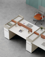 Bureau de travail moderne en bois de haute qualité avec panneau de conception modulaire, hauteur réglable, plateau en PVC, mobilier de bureau commercial modulaire