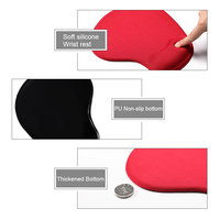 Mouse Pad merah ergonomis, dengan sandaran pergelangan tangan, alas Mouse Gaming dasar anti selip nyaman dan tahan lama