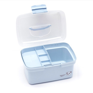 <b>Plastic</b> Storage <b>Box</b> Rectangle Light Blue Eco-Friendly Food Container With Handle For Household Use - Product Image 4