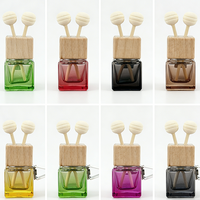 Bouteille carrée de 8 ml pour diffuseur de parfum suspendu pour voiture, flacon vide en verre pour diffuseur de voiture