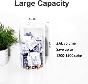 Con Heo Đất Ngân Hàng Cho Người Lớn Rõ Ràng Acrylic Tiền Tiết Kiệm Ngân Hàng Jar Cho Tiền Mặt Và Tiền Xu Hiển Thị Bin - Product Image 6