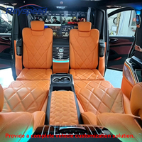 Accessoires intérieurs de luxe pour fourgonnette : cloison de voiture avec TV, barre latérale dissimulée, siège pour Vito Sprinter W447 V260 V250