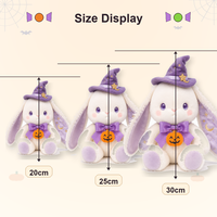 Peluche Lapin d'Halloween Personnalisée, Jouet en Peluche Doux, Poupée Lapin Magique avec Chapeau de Sorcière, Nœud Papillon Citrouille, Faible MOQ, Support OEM ODM