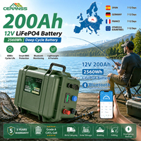 CERRNSS EU Stock Batería Portátil Solar para RV con Bluetooth 12V 100Ah 150Ah 300Ah LiFePO4, Paquete de Baterías de Iones de Litio Metálicas 24V 200AH
