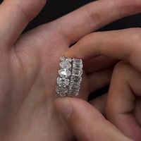 Bague d'éternité unisexe en or massif 14k 18k avec diamant cultivé en laboratoire CVD HPHT certifié IGI, taille émeraude