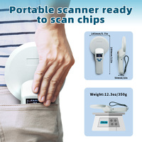 Escáner de microchip de mano para mascotas RFID Lector de chips de etiquetas de animales 134,2 K RFID FDX-B HDX