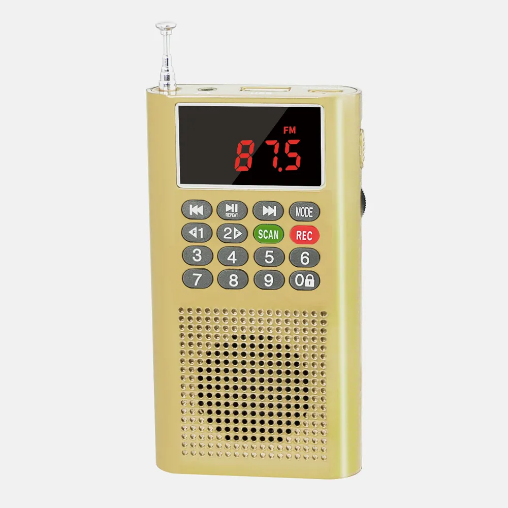 Dewant Radio Fm Mini Portabel, L-358, Saku Digital dengan Fungsi Perekaman Suara
