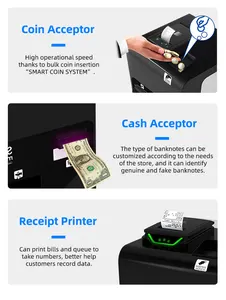 OEM/ODM Bulk Bill Acceptor Recycler Payment Kiosk 58/88mm Smart Coin Counter Dispenser Cash Change Payment System Order Kiosk