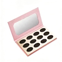 Palette à paupières vide personnalisée à 12 compartiments, boîte rigide magnétique avec miroir, palette de maquillage portable pour emballage de cosmétiques, boîte cadeau