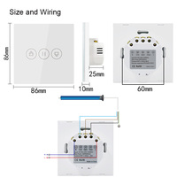 Interrupteur de rideau intelligent WiFi Tuya, panneau tactile EU/UK, télécommande RF433, interrupteur de volet roulant, commande vocale Alexa Google Home