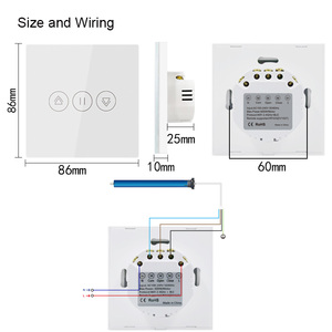 Interruptor Inteligente WiFi Tuya para Cortinas, Panel Táctil EU/UK, Control Remoto RF433, Interruptor para Persianas Enrollables, Control por Voz con Alexa y <span class=keywords><strong>Google</strong></span> Home - Product Image 6