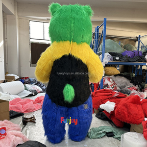 Panda mascotte gonfiabile di alta qualità pelliccia lunga 2m/2.6m/3m gonfiabile panda mascotte peluche costume - Product Image 6