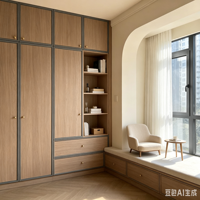 Armoire de rangement modulaire sur mesure pour toute la maison, portable, moderne, en bois de noyer, avec grande capacité, du sol au plafond, pour chambre à coucher