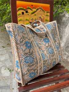 Bolso de Mano Acolchado de Algodón con Estampado Artesanal, Costuras Finas, Estampado Indio, para Uso Diario, Viajes, Uso Diario - Product Image 2