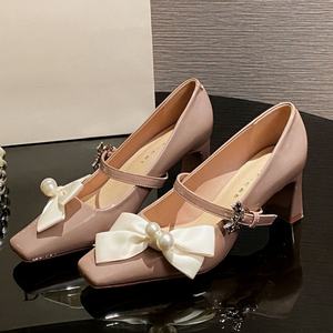 Bows <b>Closed</b> <b>Toe</b> High Heel Shoes Sexy Cute <b>Summer</b>/Winter Banquet Shoes Timeless Fashion Party Wear - Product Image 1
