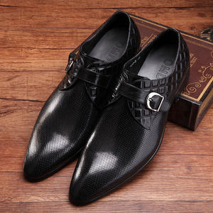 New style half-open men's leather shoes, fashionable <b>snap</b> <b>fasteners</b>, breathable for summer, stylish pointed toe men's shoes - Product Image 4