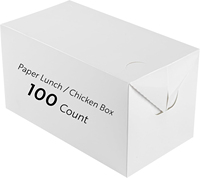 Cajas Rectangulares para Llevar Comida, Cajas de Cartón Blancas para Almuerzo, Cajas de Papel para Comida Rápida, Cajas para Pollo Frito